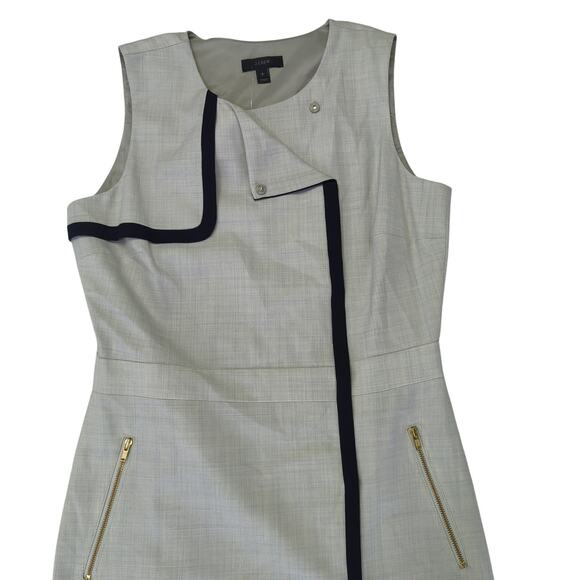 J.CREW Wrap Dress Super 120s 100% Wool Sleeveless Dress B8169 Women's 6 Snaps - Picture 3 of 11